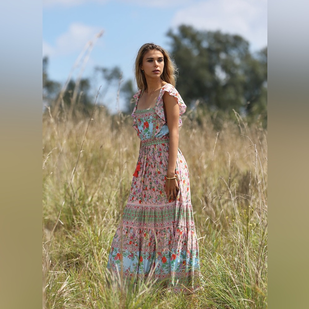 Tulle and Batiste Hannah Maxi Long Dress Size Medium bloomcore Cottagecore